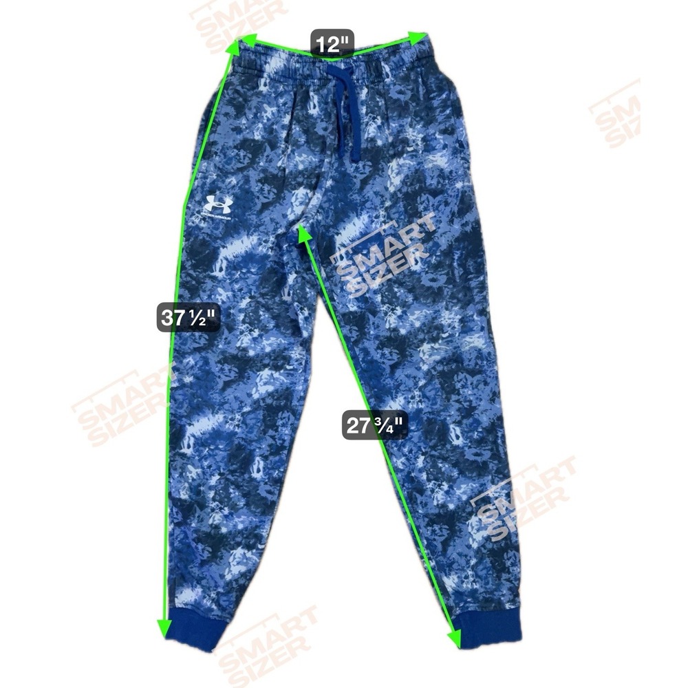 Under Armour Joggers Mens SMALL UA Rival Fleece 28 INSEAM Tie Dye Blue White - Picture 4 of 5